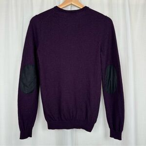 H&M Womens Merino Wool Sweater XS Pullover Crew Neck Preppy Dark Academia Purple